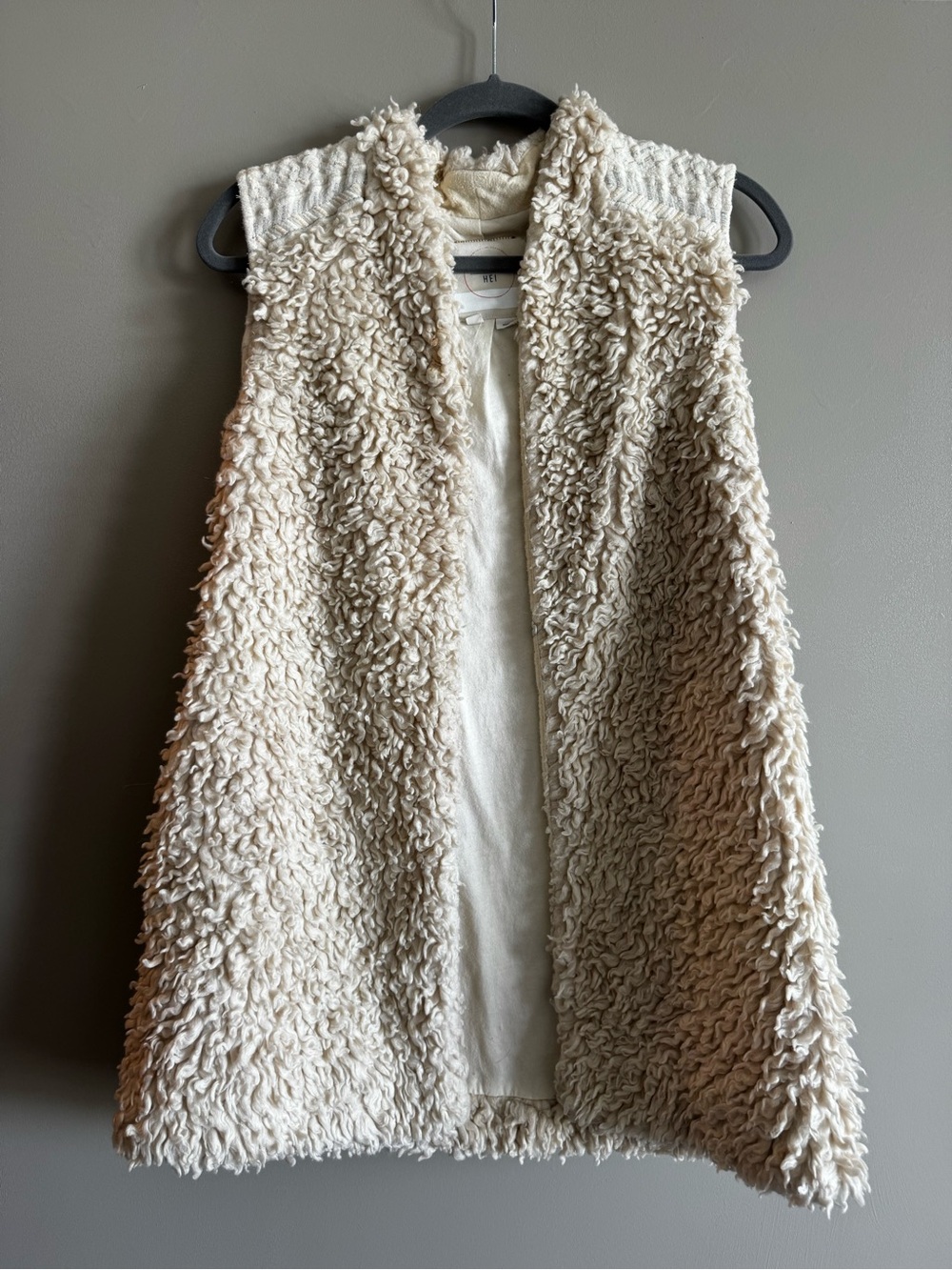 Faux-Shearling Cream Vest for Women - Sleeveless Layering Piece